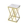 Elegant Collections Gold Marble Top Beverly Side Table