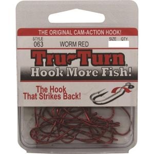 Tru Turn 063 Bulk Pack (25 Hooks) Red Long Shank Baitholder Fishing Hook 1/0