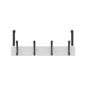 MODE 4 Black Hooks on White Board Over Door Hanger