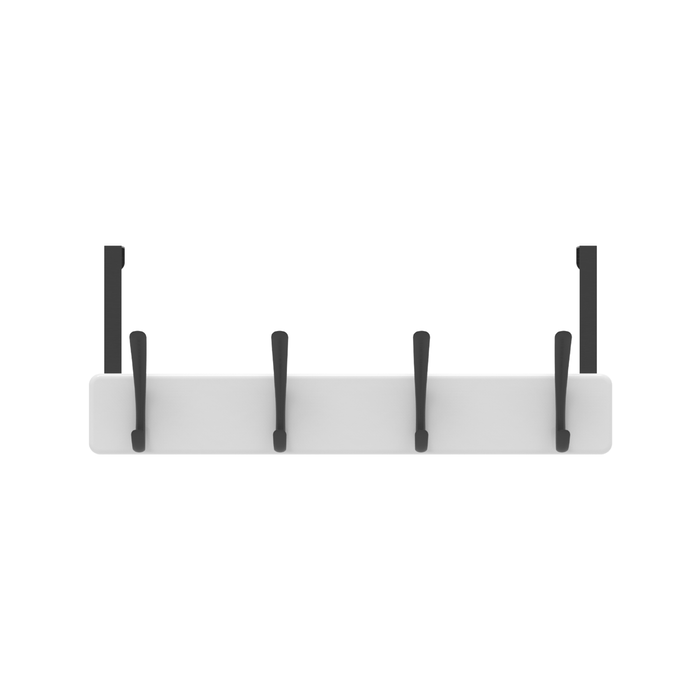 MODE 4 Black Hooks on White Board Over Door Hanger
