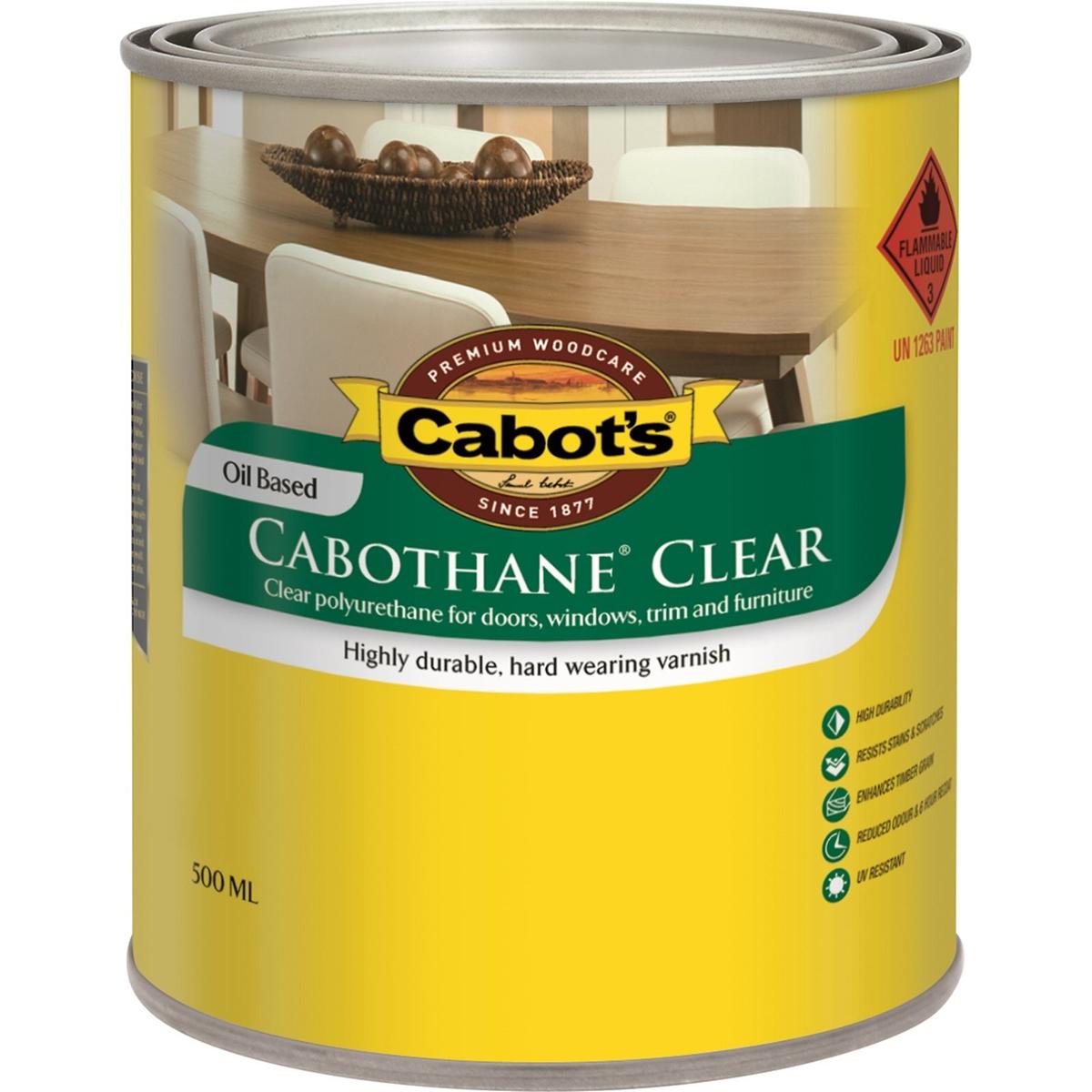 Cabot's 500ml Gloss Oil Based Cabothane Clear Polyurethane Timber ...