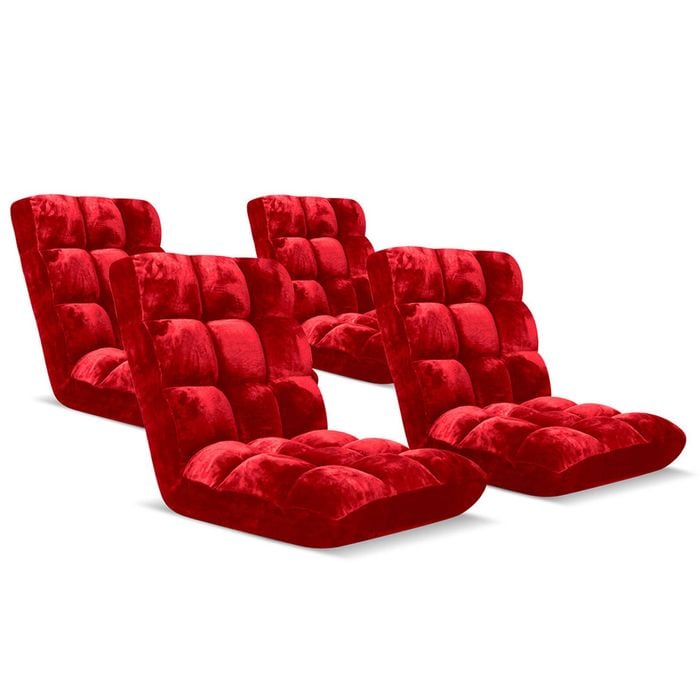 SOGA 4X Red Floor Recliner Sofa Chair