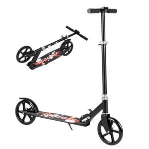Advwin Folding Kids Kick Scooter w/ Big Wheel & Adjustable Height Red