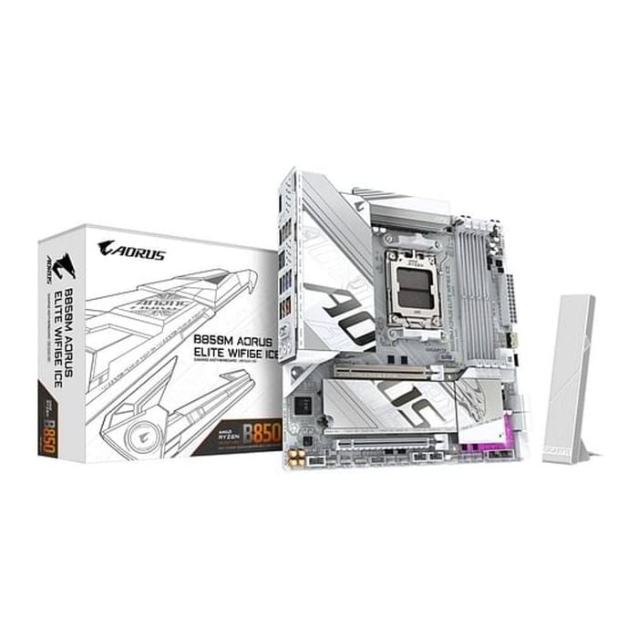 Gigabyte B850m Aorus Elite Wifi6e Ice Am5 Micro-atx Motherboard [b850m A Elt Wf6e Ice]