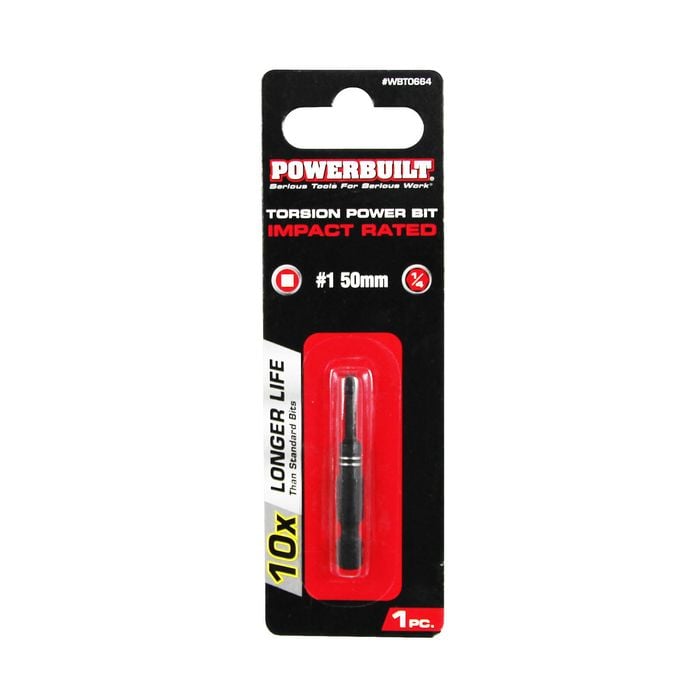 Powerbuilt 1/4 50mm Robertson Power Bit