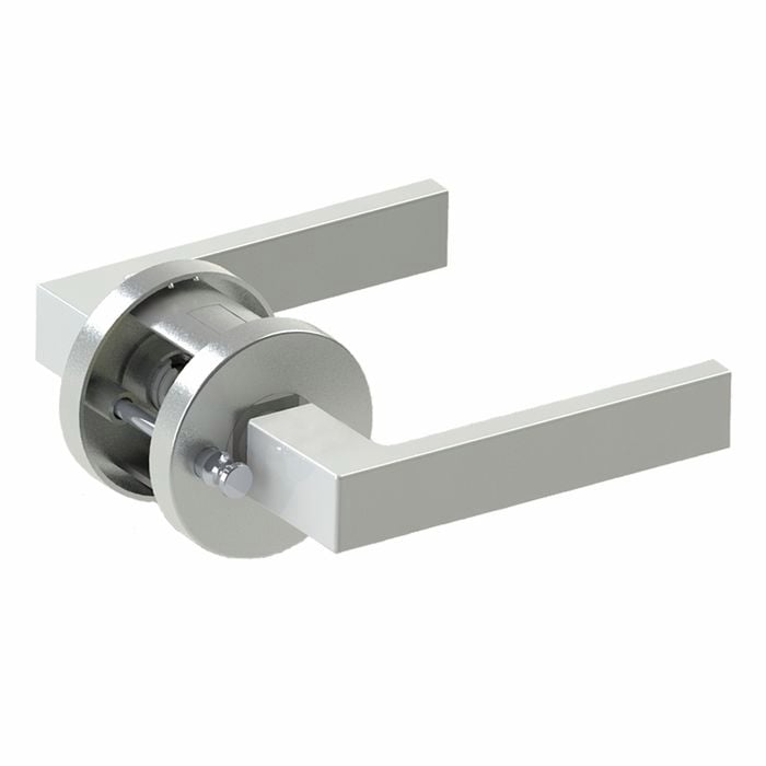 Miles Nelson Brushed Satin Chrome Skyler Privacy Lever Set