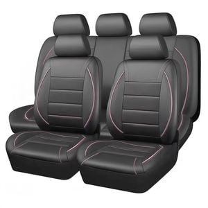 Catzon Leather Car Seat Covers Full Set Airbag Compatible Universal-pink