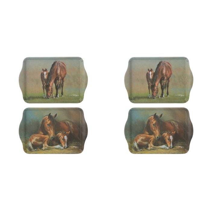 2x 2pc Ashdene Mares & Foals Stable/Bay Serving Platter Scatter Tray
