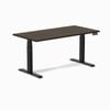 Desky Dual Sit To Stand Dark Bamboo Desk 1500x750mm Matte Black Frame