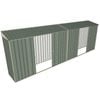 Build-a-Shed 0.8 x 6 x 2m Skillion Shed with Dual Double Sliding Side Doors - Green