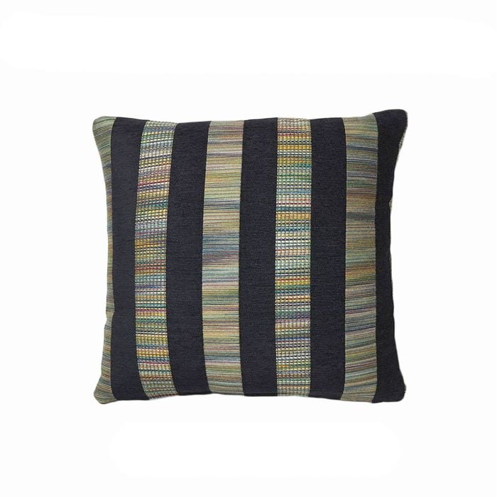Rapee Ujjain Stripe Filled Cushion - Black
