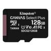 Kingston 128GB Canvas Select Plus UHS-I Micro SD Card With SD Adapter [SDCS2/128GB]