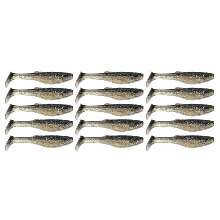 3x 5PK 4In Rapala Crush City Heavy Hitter Plastic Paddle Tail Lures -Black Gold