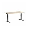 Olg Klass Black Frame Nordic Maple Top Scallop Height Adjustable Desk L1500mm X W750mm