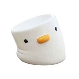 Purroom Tilted Elevated 15cm Chick Ceramic Pet Bowl Cat/Dog Meal/Feeder White