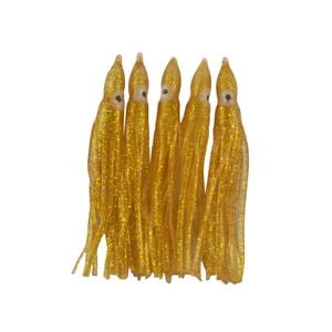 Swimerz Octopus Skirts 100mm Gold Glitter, 5 Pack