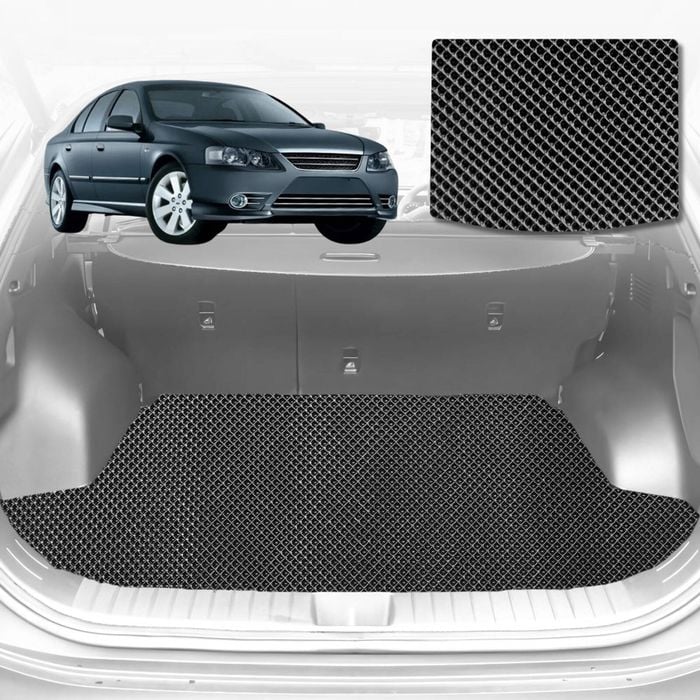 6D Diamond Car Boot Mat for Ford Fairmont 2002-2008-(Wagon without LPG System)-Cargo Mat-Black-Outback GT