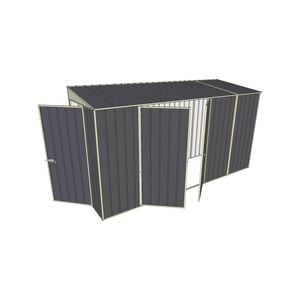 Build-A-Shed 1.2 x 3.7 x 2.0m Skillion Double Hinged Side Doors Shed - Grey