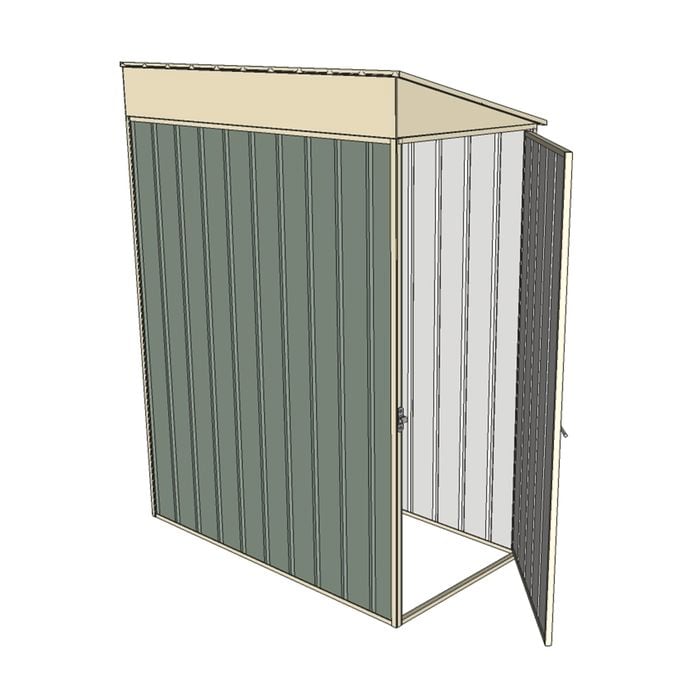 Build-a-Shed 0.8 x 1.5 x 2m Skillion Single Hinged Door Shed - Green
