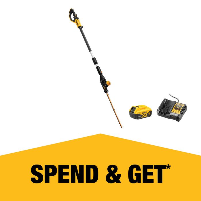 DeWALT 18V XR Cordless Pole Hedge Trimmer 5.0Ah Kit DCMPH566P1-XE