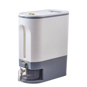 Catzon Cereal Dispenser with Lid Moisture Proof for Rice Soybean Corn 16.5 X 33.5 X 29cm-Grey