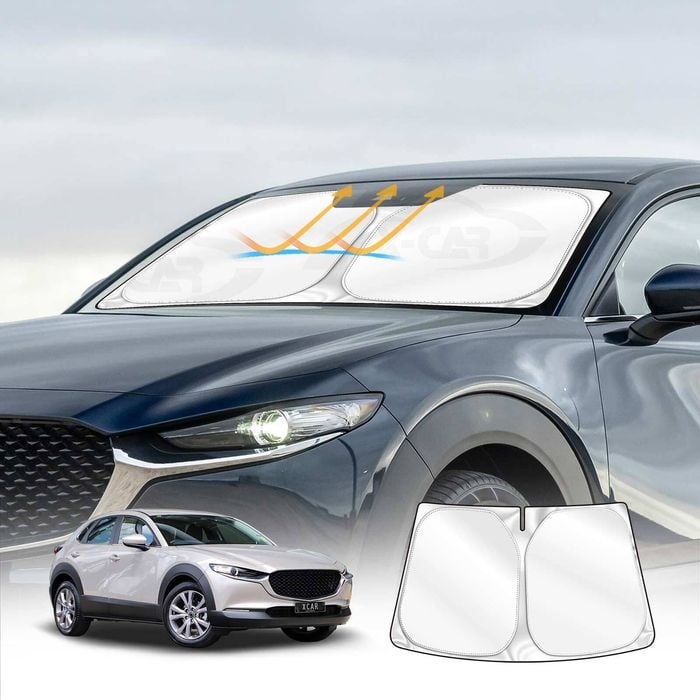 Windshield Sun Shade for Mazda CX30 CX-30 2019-Onwards Blocks UV Rays Visor Protector Sunshade