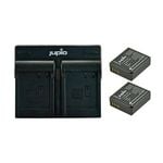Jupio 2x Batteries 900mAh & USB Dual Charger Kit For Panasonic DMW-BLG10