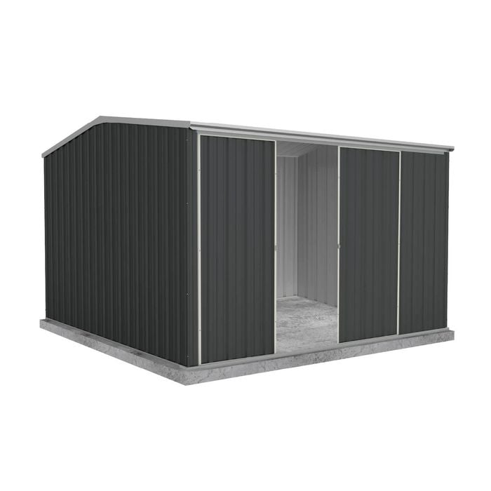 Absco Sheds 3.0 x 3.0 x 2.06m Monument Ezislider Double Sliding Door Garden Shed