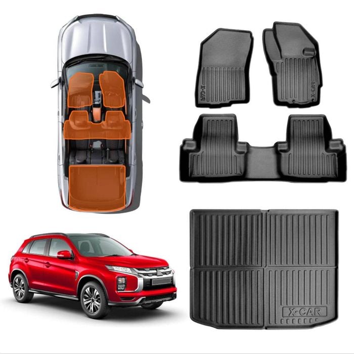 3D All-Weather Floor Mat Boot Liner Carpet for Mitsubishi ASX 2010-2025 Cargo Trunk Luggage Tray