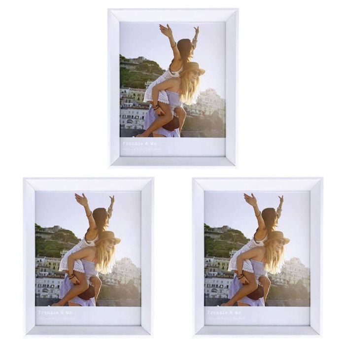 3PK Frankie & Me Window Wooden 8x10'' Picture Frame Home Photo Decor White