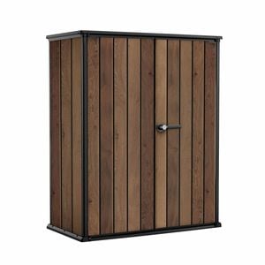 Keter Signature Outdoor Storage Cabinet / Shed 1.4W x 0.7D x 1.7H - Walnut Look 