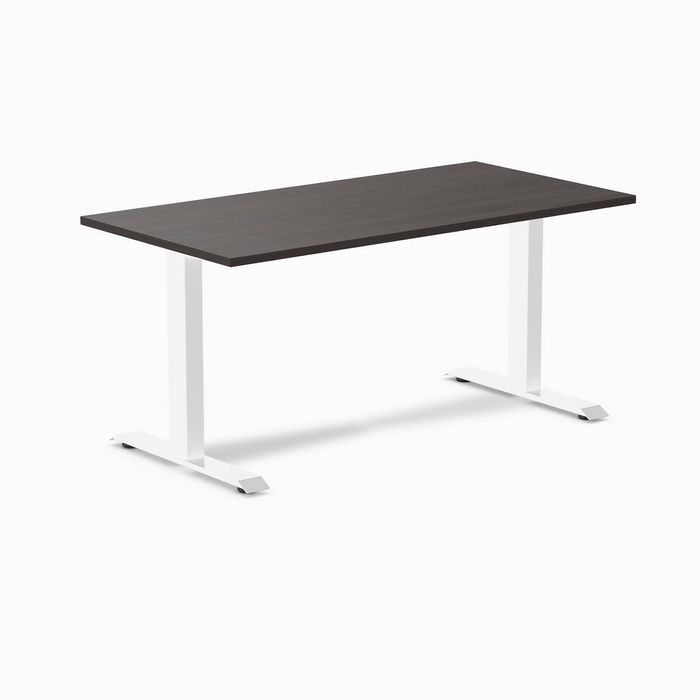 Desky Fixed Height Melamine Office Desk White Frame 150cm