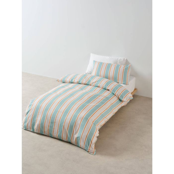 2pc Linen House Kids Sailor Stripe Quilt Cover & Pillowcase Set Blue Single