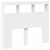 vidaXL Headboard Cabinet with LED Bed Cabinet Header Backboard Bedroom White Double