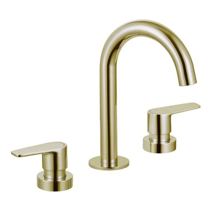 evekare Brushed Brass 1/4 Turn Extended Lever Basin Set