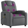 vidaXL Massage Recliner Chair Reclining Chair Single Sofa Grey Faux Leather