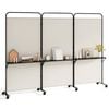 Costway 262x188cm 3-panel Folding Room Divider Rolling Privacy Screen White