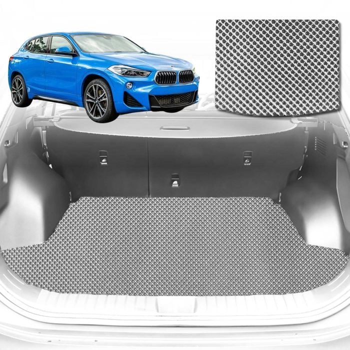 6D Diamond Car Boot Mat for BMW X2 (F39)2017-Current-Cargo Mat-Grey-Outback GT