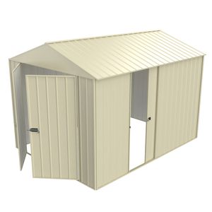 Build-a-Shed 2.3 x 3.0 x 2.3m Gable Single Sliding Side Door Shed - Cream
