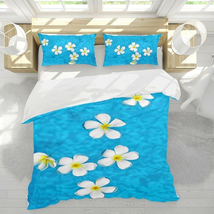 3D Frangipani Petals 171 Bed Pillowcases Quilt King Size