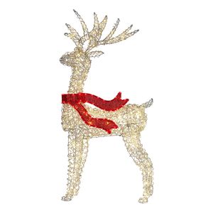 Christabelle Large 1.5m Christmas Reindeer Outdoor Indoor Display Decoration Lawn Statue LED Lights Red Bow