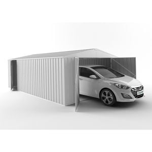EnduraShed 7.5 x 3.75 x 2.48m Tall Garage Garden Shed - Off White
