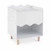 Costway Bedside Table Wide Top End Nightstand Toy Organizer White