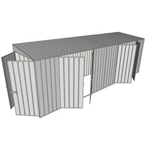 Build-a-Shed 1.5 x 6 x 2m Skillion Dual Double Hinged Side Door Shed - Zinc