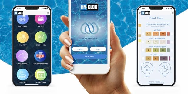 Hyclor app in shot for testing the water