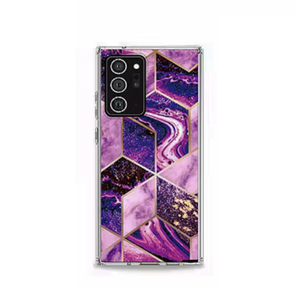 Marble Shockproof Silicone Phone Case - For Samsung Galaxy Note 10 (Purple)