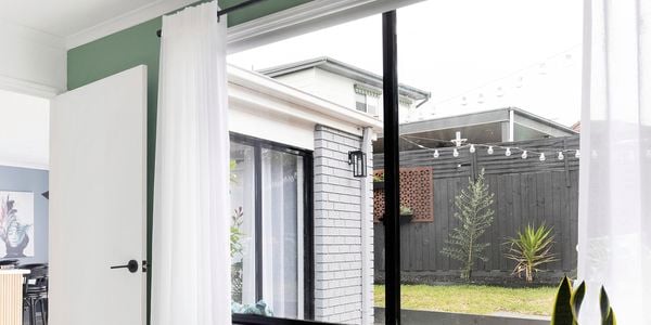 Clean windows in a home office.