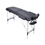 YES4HOMES 2 Fold Portable Aluminium Massage Table Massage Bed Beauty Therapy Black