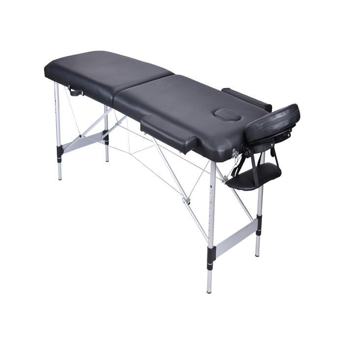 Yes4homes 2 Fold Portable Aluminium Massage Table Massage Bed Beauty Therapy Black