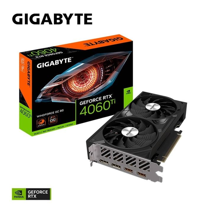 Gigabyte Nvidia Geforce Rtx 4060 Ti Windforce Oc 8g Gddr6 Video Card, Pci-e 4.0, 2535mhz Core Clock, 2x Dp 1.4a, 2x Hdmi 2.1a